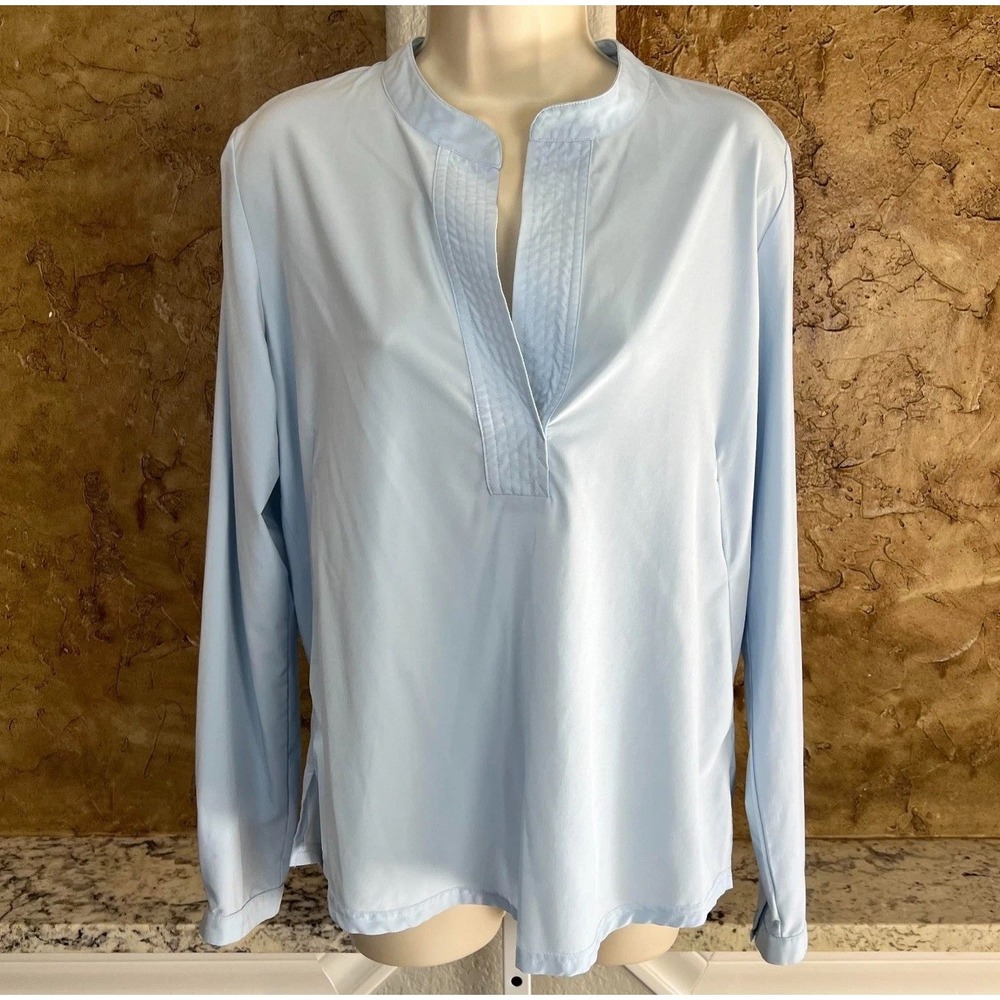 Ministry of Supply‎ Juno Popover Blouse Women's Small Chambray Minimalist Blue
